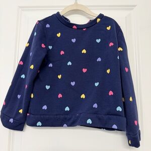 Joe Fresh Navy Sweatshirt with Colorful Hearts